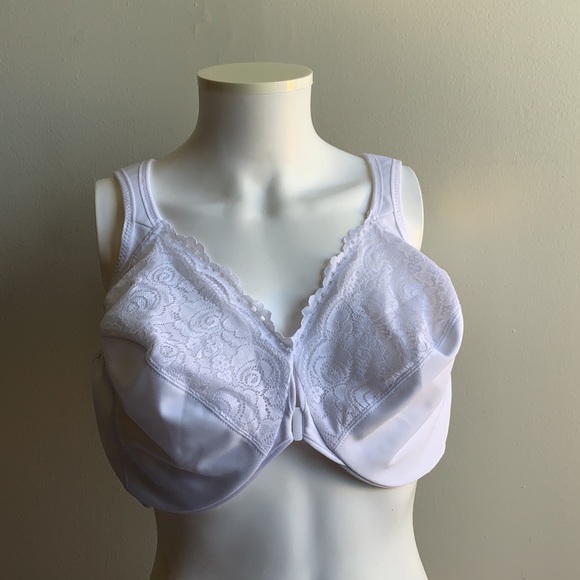 GLAMORISE Front Close Bra White 46F - Picture 3 of 9